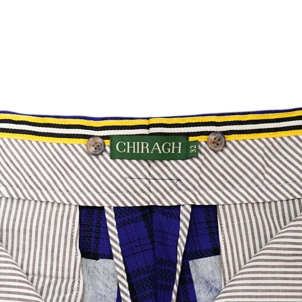 Mens 32 Gurkha Pants Blue Black Plaid Wool High Waist Straight Fit Trousers - Picture 2 of 6